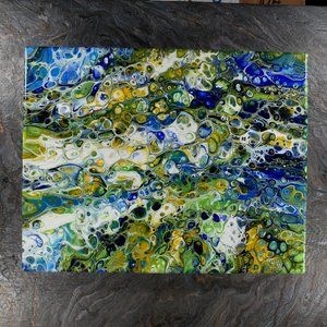 Acrylic Pour Painting 11x14 Clear coated